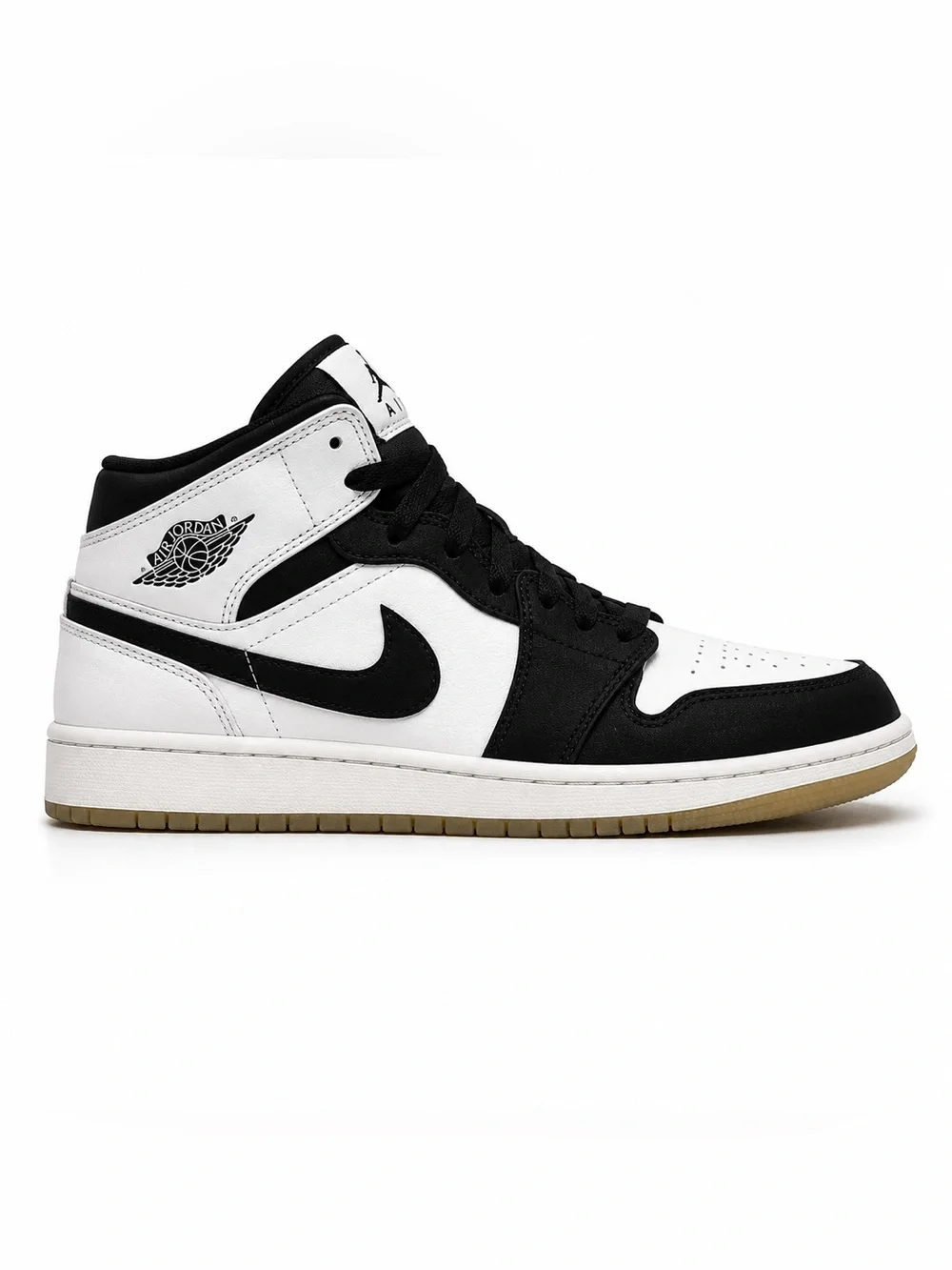 Nike Air Jordan 1 Mid Men's Sneakers - Black/White Size 6